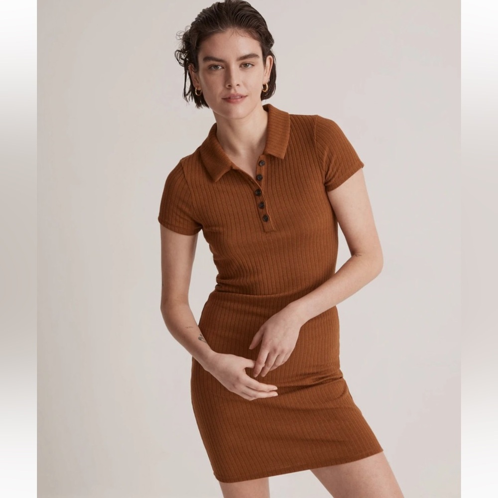 Madewell Mini Ribbed Polo Dress